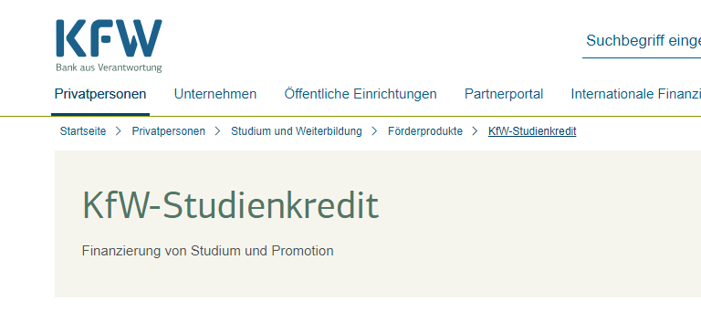 KFW Student Loan in Germany