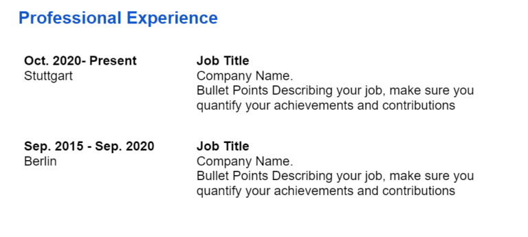 Germany CV Template