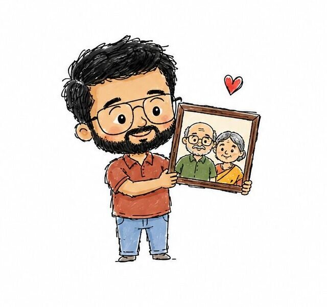 man holding a picture frame