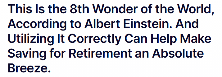 investing is the 8th wonder of the world